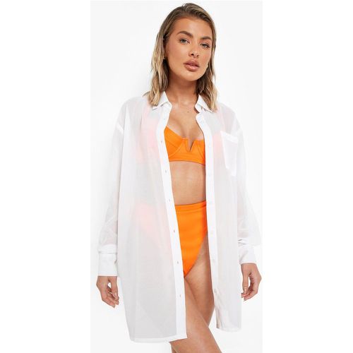 Robe Chemise De Plage En Mousseline De Soie - boohoo - Modalova