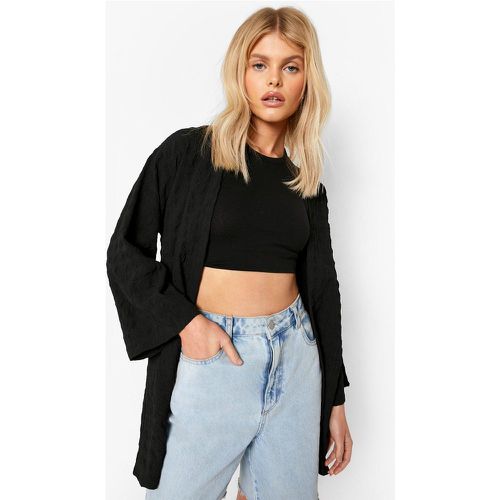 Kimono Texturé - Noir - 42, Noir - boohoo - Modalova