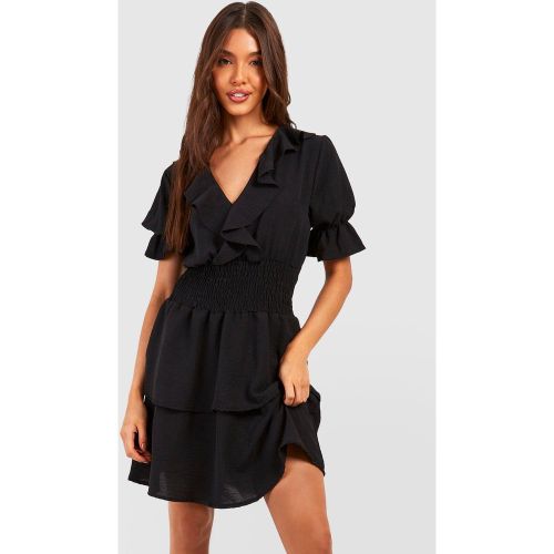 Robe Patineuse Froncée Volantée - 36 - boohoo - Modalova