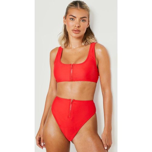 Haut De Maillot Brassière Zippé - 38 - boohoo - Modalova