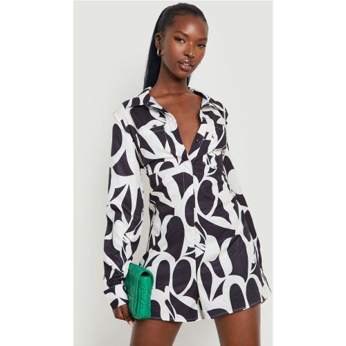 Combishort À Imprimé Abstrait - 36 - boohoo - Modalova