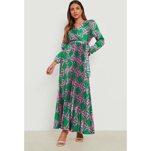 Robe Cache-Cœur Mi-Longue À Imprimé Aztèque - 44 - boohoo - Modalova