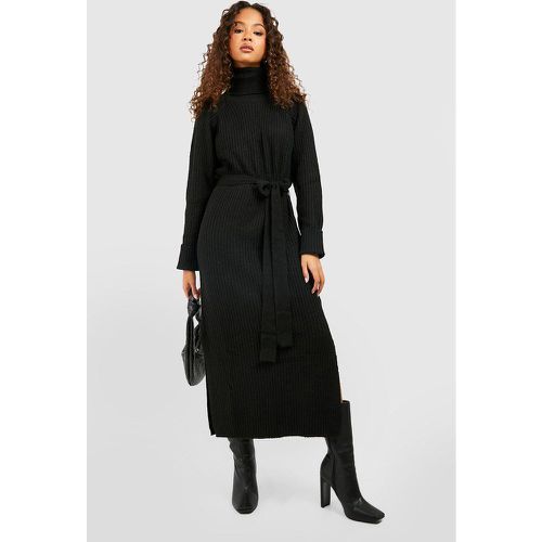 Robe Pull Longue À Col Roulé En Maille Fine - boohoo - Modalova