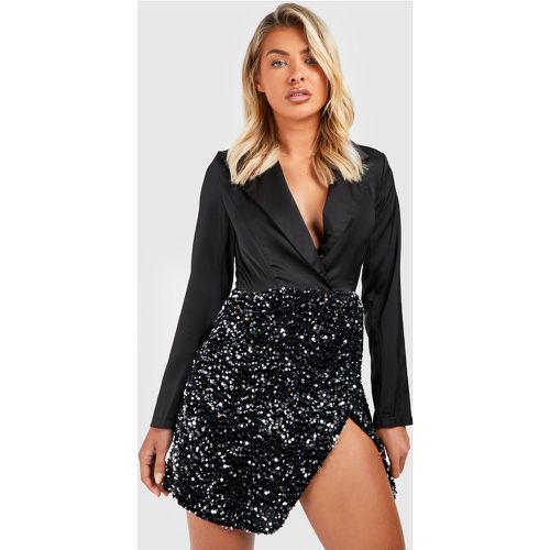 Robe Blazer En Velours À Paillettes - 36 - boohoo - Modalova