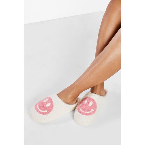 Chaussons Smiley En Polaire - M - boohoo - Modalova