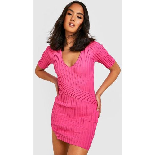 Robe Polo Bicolore Côtelée - 38 - boohoo - Modalova