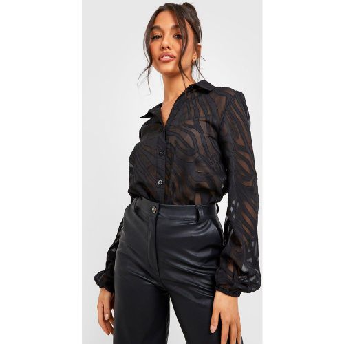 Chemise Zébrée À Manches Volumineuses - 36 - boohoo - Modalova