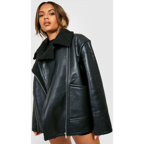 Grande Taille - Veste Aviateur Avec Col En Polaire - 44 - boohoo - Modalova