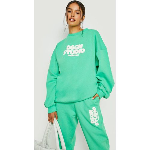 Ensemble De Survêtement Oversize À Slogan Avec Sweat - S - boohoo - Modalova
