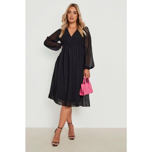 Grande Taille - Robe Plumetis Nouée - 44 - boohoo - Modalova