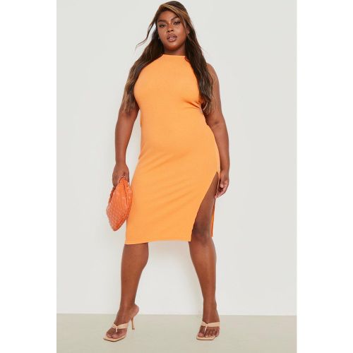 Grande Taille - Robe Mi-Longue Texturée À Col Rond - 48 - boohoo - Modalova