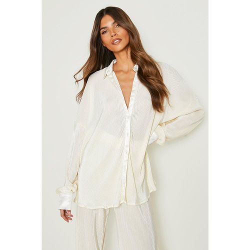 Chemise Oversize Plissée Premium - 38 - boohoo - Modalova