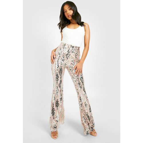 Petite" - Pantalon Flare Bicolore Pailleté - 32 - boohoo - Modalova