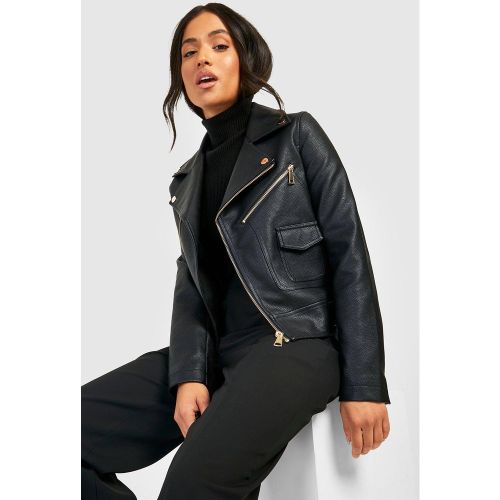 Petite" - Veste Motard Zippée - 32 - boohoo - Modalova