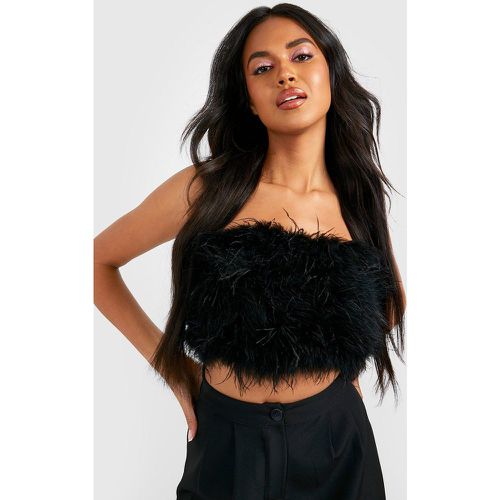 Crop Top À Plumes - 40 - boohoo - Modalova