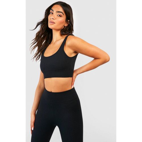 Crop Top Côtelé Sans Coutures - M - boohoo - Modalova