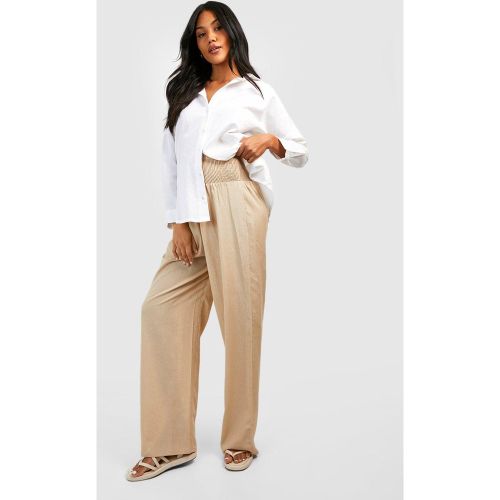 Maternité - Pantalon De Grossesse Large En Lin - 36 - boohoo - Modalova