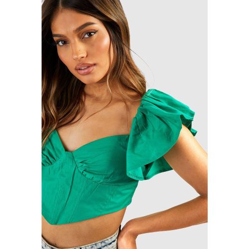 Corset À Volants - Vert - 40, Vert - boohoo - Modalova
