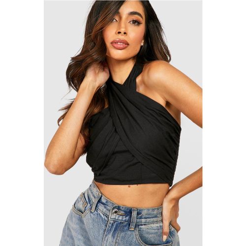 Crop Top Dos Nu - Noir - 40, Noir - boohoo - Modalova