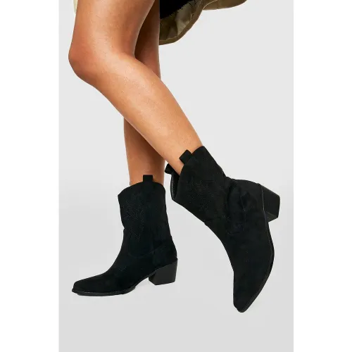 Santiags Brodées - Noir - 36, Noir - boohoo - Modalova