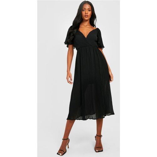 Tall" - Robe Mi-Longue Plissée À Manches Courtes - 46 - boohoo - Modalova