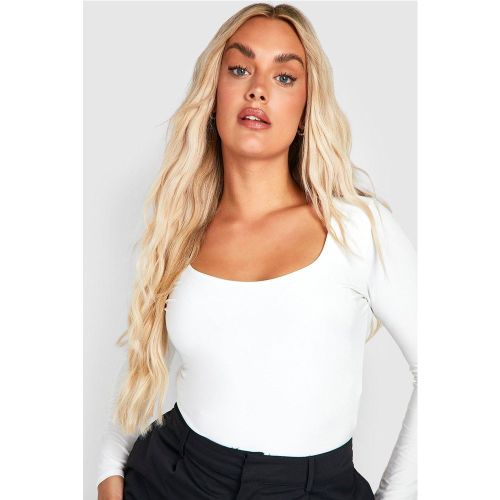 Grande Taille - Body Double Épaisseur À Col Rond - 44 - boohoo - Modalova