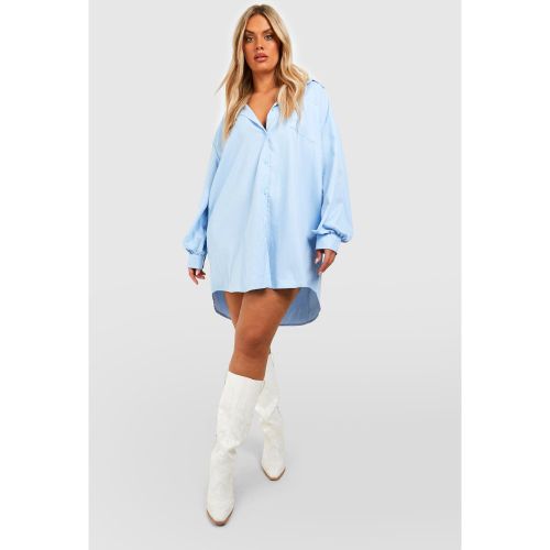 Grande Taille - Robe Chemise Oversize En Popeline - 46 - boohoo - Modalova