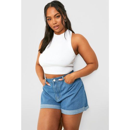 Grande Taille - Short En Jean À Ourlet Retourné - 56 - boohoo - Modalova