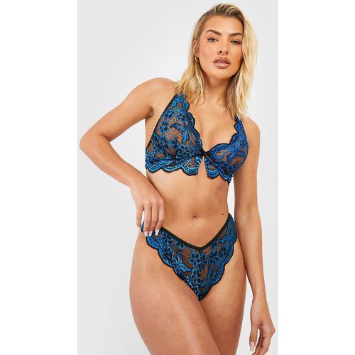 Saint-Valentin - Ensemble De Lingerie En Dentelle Avec Bralette Et Culotte Sans Entrejambe - L - boohoo - Modalova