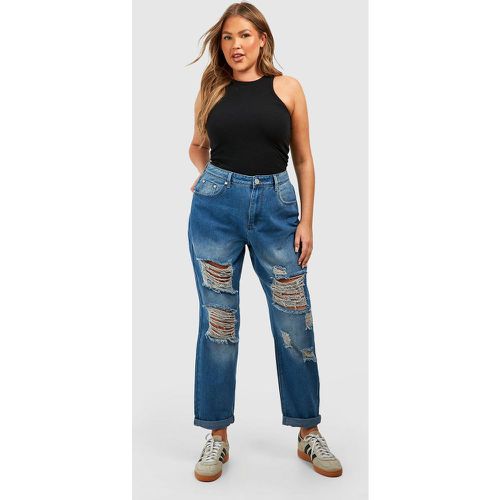 Grande Taille - Jean Mom Déchiré - 52 - boohoo - Modalova