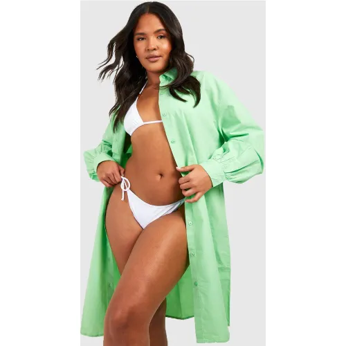 Grande Taille - Chemise De Plage Longue En Coton - 56 - boohoo - Modalova