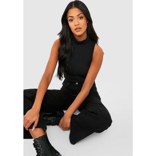 Tall" - Crop Top Sans Manches En Coton À Col Montant - 38 - boohoo - Modalova
