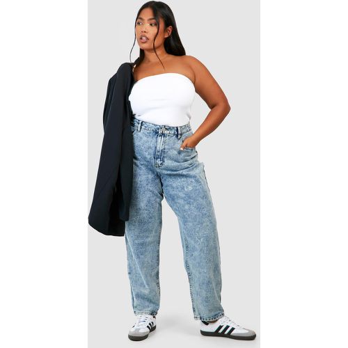 Grande Taille - Jean Mom Délavé - 44 - boohoo - Modalova