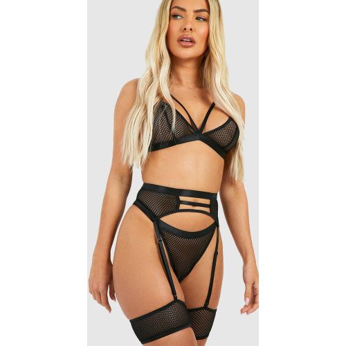 Ensemble De Lingerie En Mesh Avec Bralette Et String - S - boohoo - Modalova