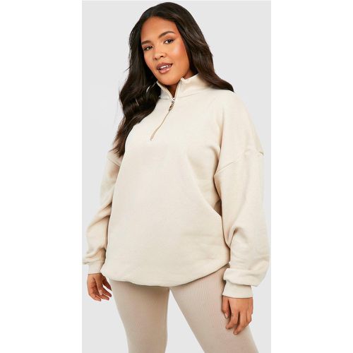 Grande Taille - Sweat Oversize Zippé - 50 - boohoo - Modalova