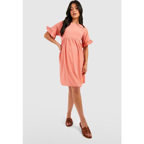 Maternité - Robe De Grossesse Babydoll À Manches Volantées - 44 - boohoo - Modalova