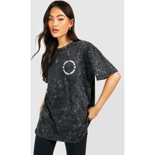 T-Shirt Oversize Délavé Imprimé - S - boohoo - Modalova