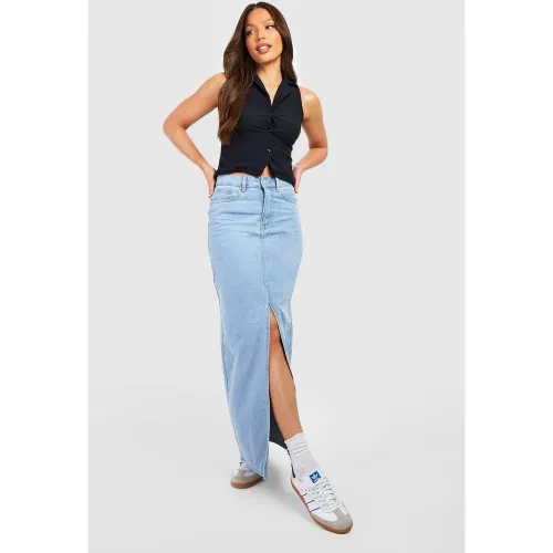 Tall" - Jupe Longue Fendue En Jean - 34 - boohoo - Modalova