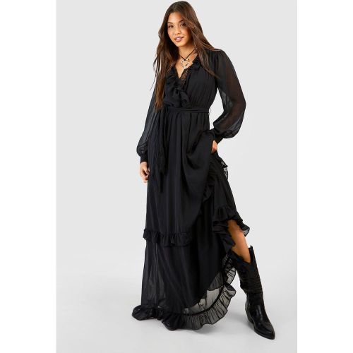 Robe Longue À Volants - 36 - boohoo - Modalova