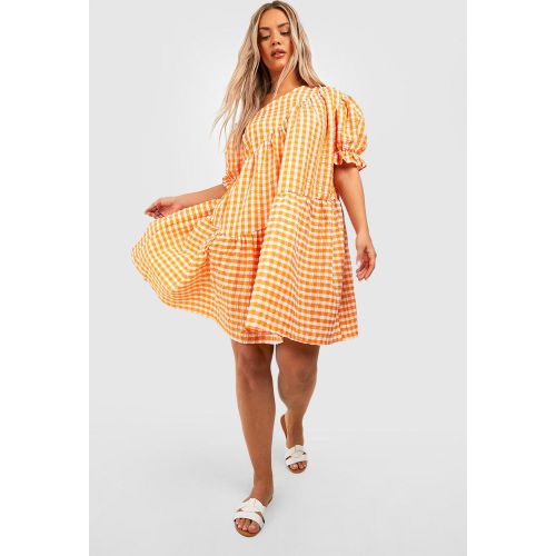 Grande Taille - Robe Texturée À Imprimé Vichy - 56 - boohoo - Modalova