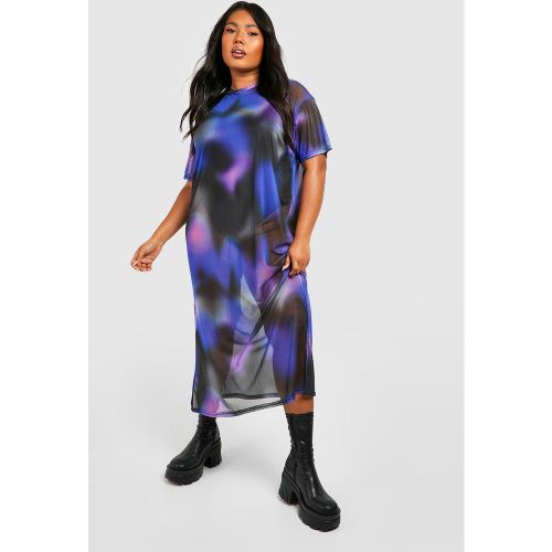 Grande Taille - Robe Longue Fendue En Mesh - 44 - boohoo - Modalova