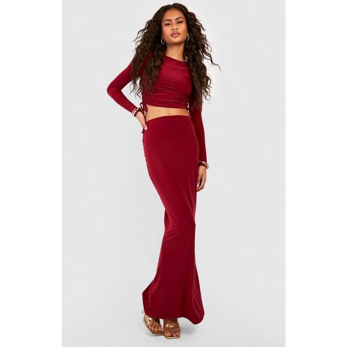 Jupe Longue Soyeuse Taille Haute - 10 - boohoo - Modalova