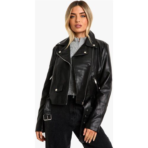 Veste Motard À Ceinture - 36 - boohoo - Modalova