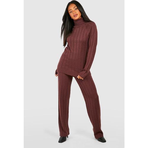 Ensemble Côtelé Avec Pull À Col Roulé Et Pantalon - 36 - boohoo - Modalova