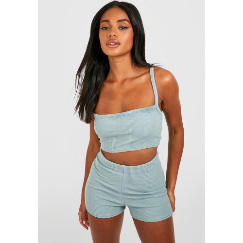 Ensemble Côtelé Avec Bralette Et Short - 38 - boohoo - Modalova
