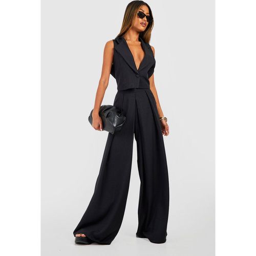 Pantalon De Tailleur Large En Lin - 38 - boohoo - Modalova