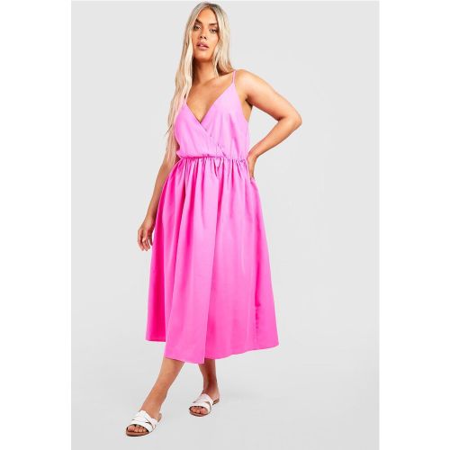 Grande Taille - Robe Portefeuille Tissée - 48 - boohoo - Modalova
