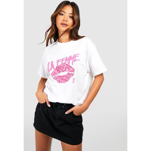 T-Shirt Oversize Imprimé Lèvres - boohoo - Modalova