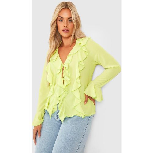 Grande Taille - Blouse En Plumetis À Volants - 44 - boohoo - Modalova