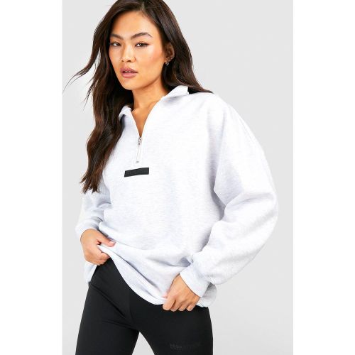 Sweat Oversize Zippé À Logo - S - boohoo - Modalova